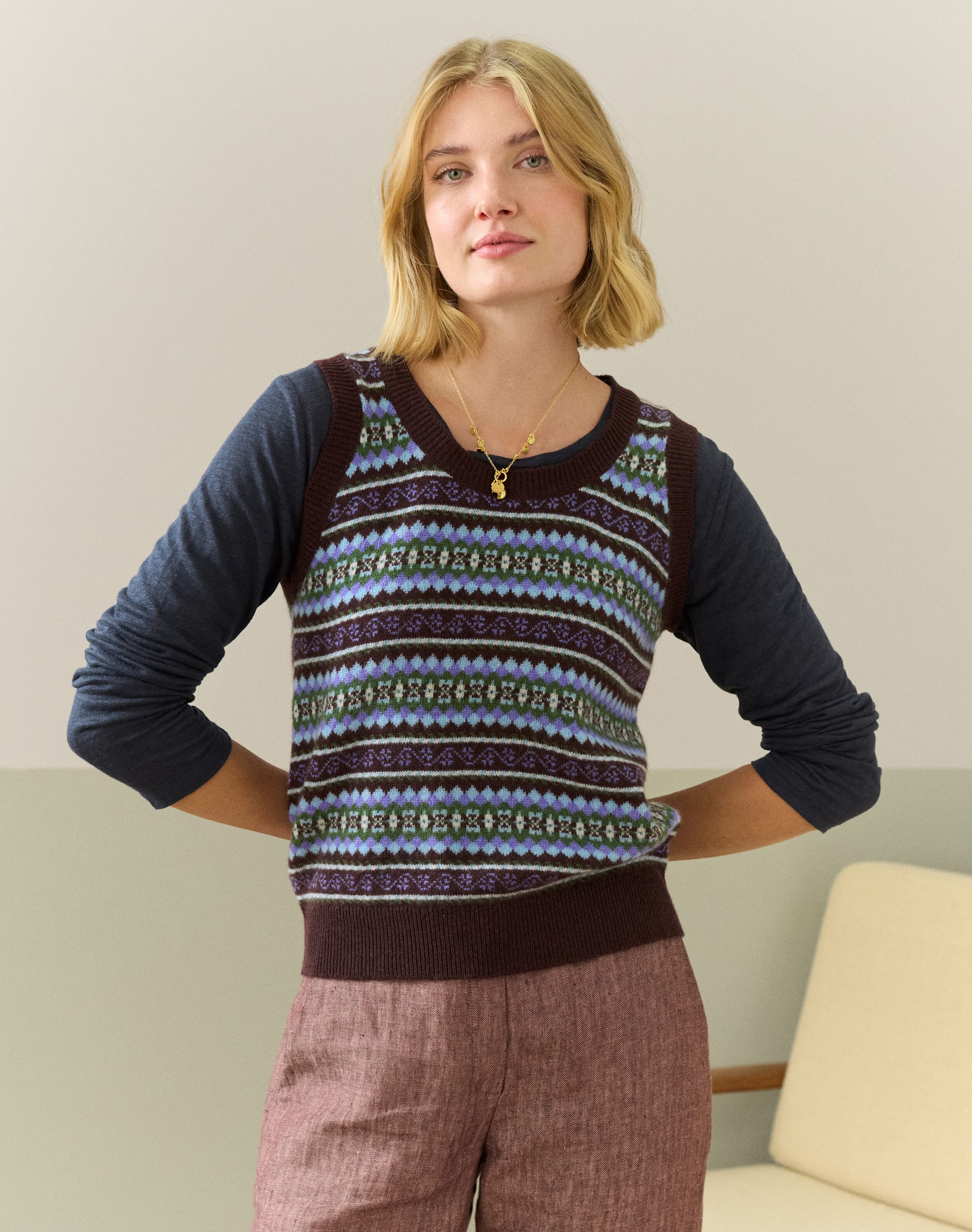 Cashmere Fair Isle Tank