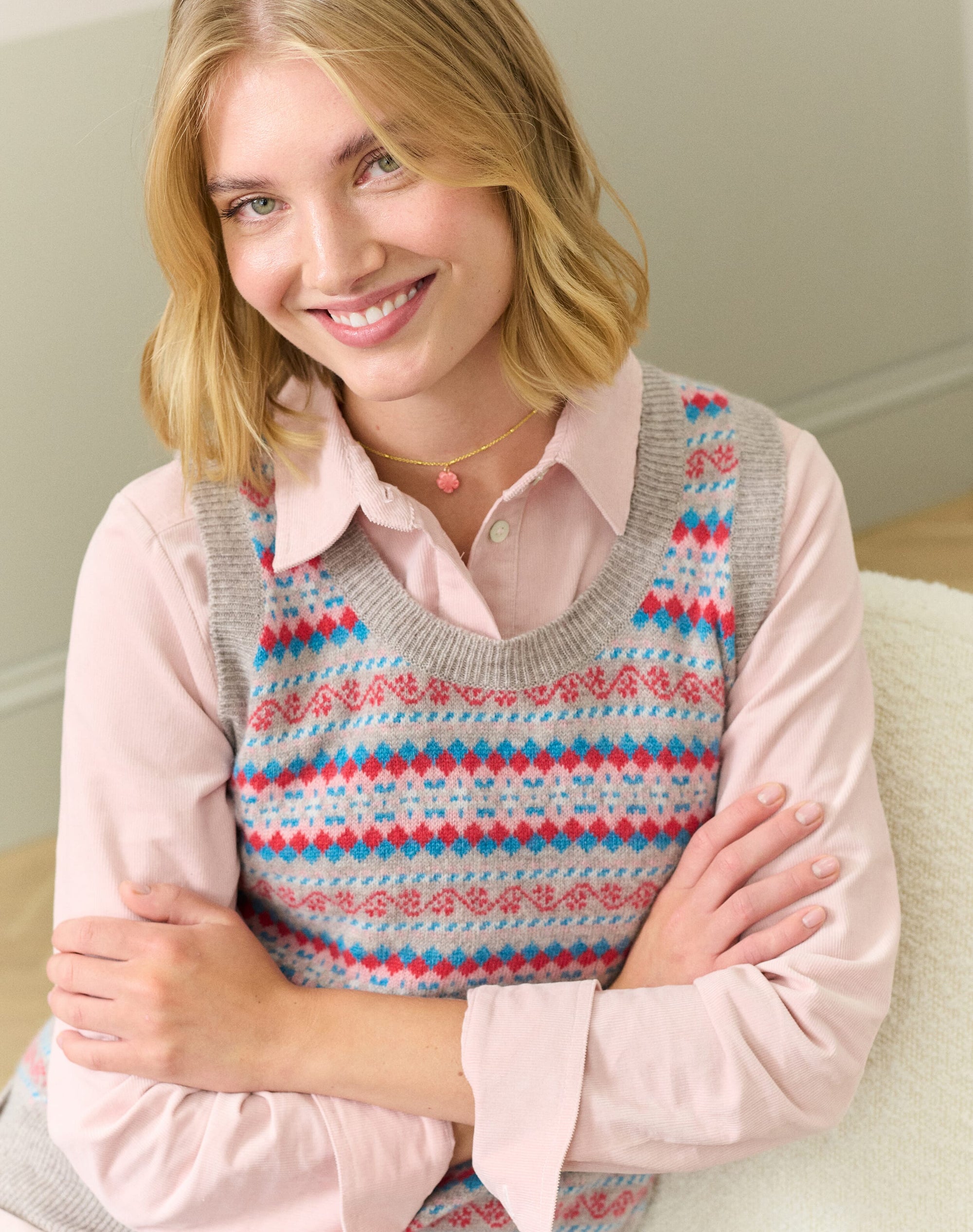 Cashmere Fair Isle Tank