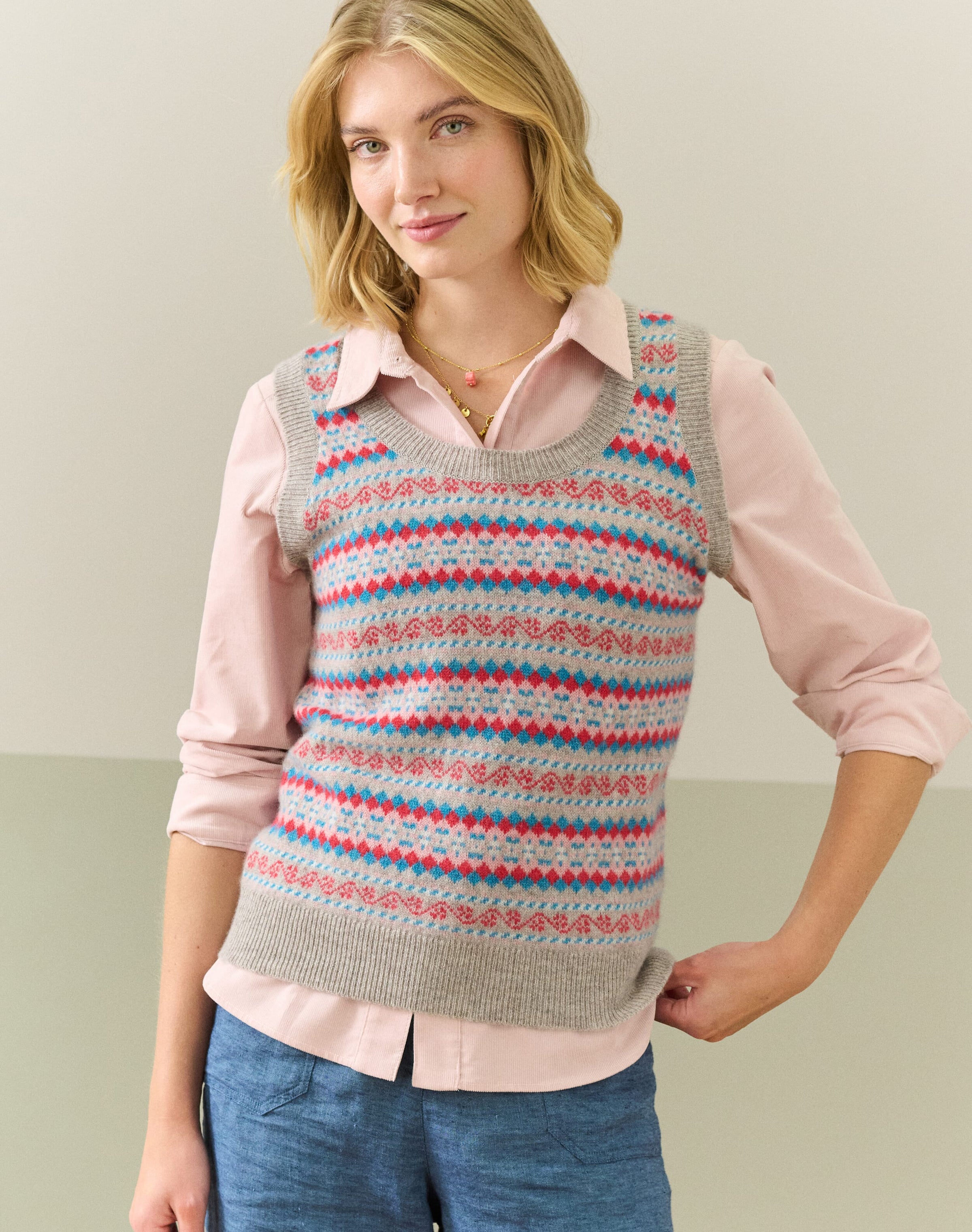 Cashmere Fair Isle Tank