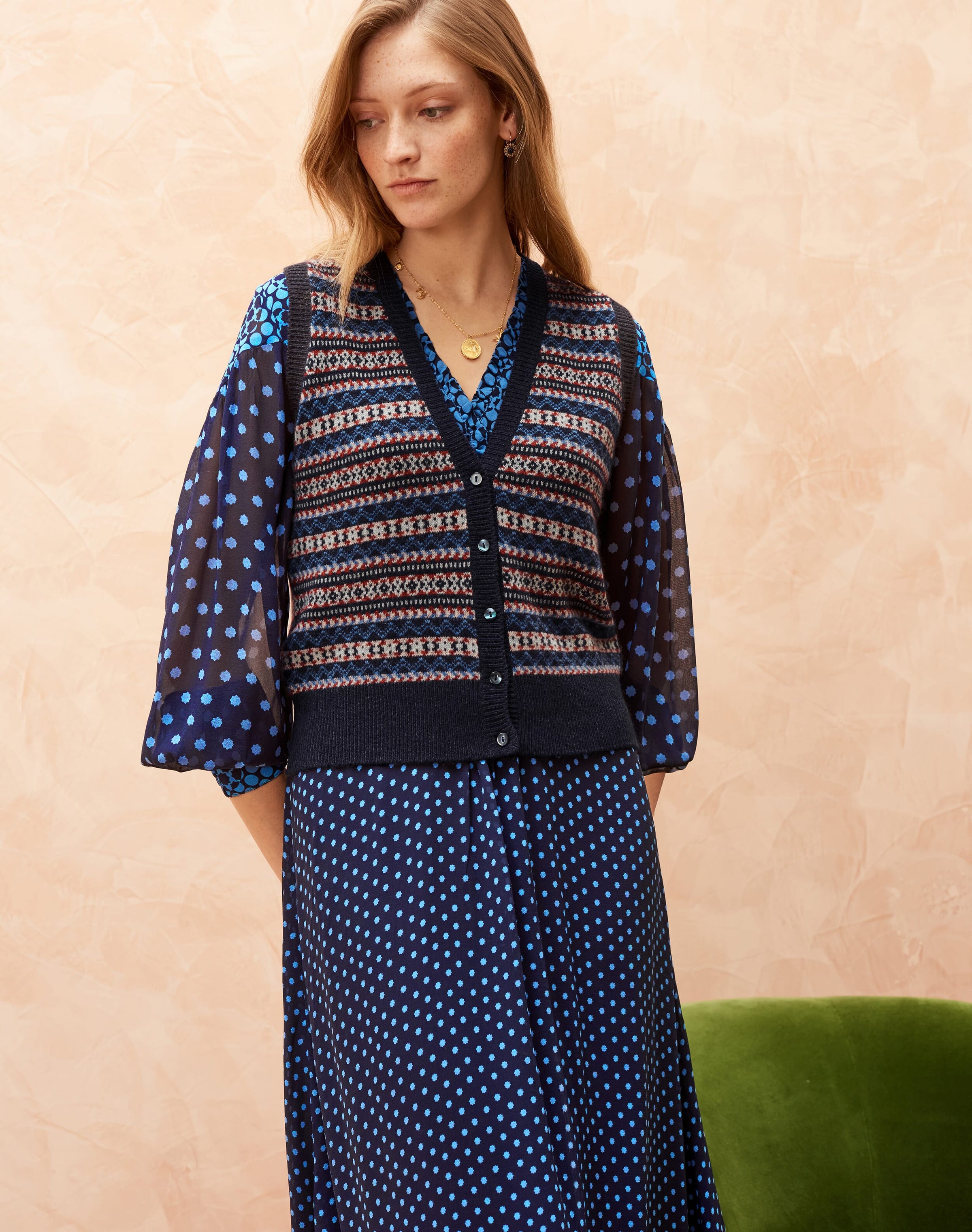 Cashmere Fair Isle Waistcoat
