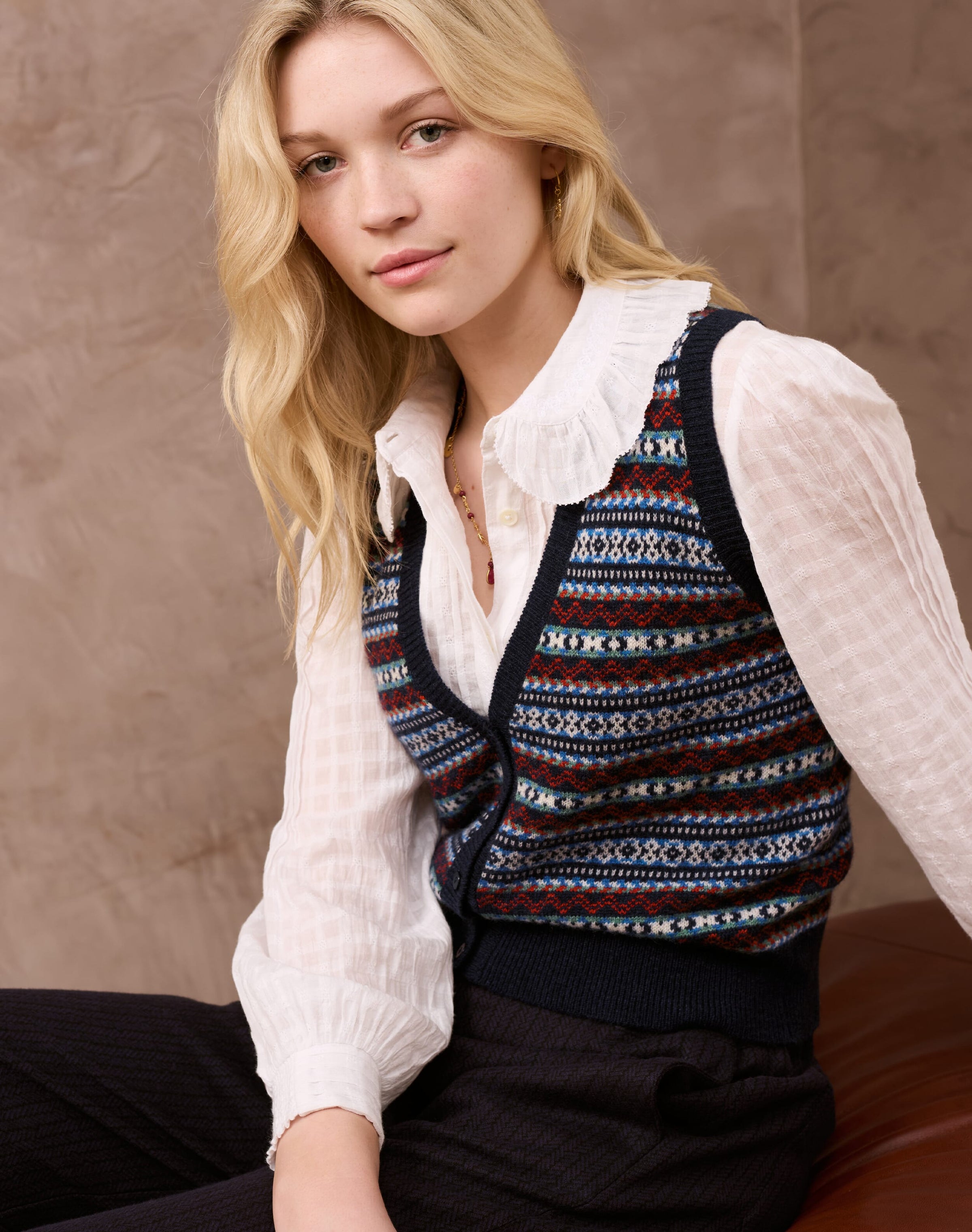 Cashmere Fair Isle Waistcoat