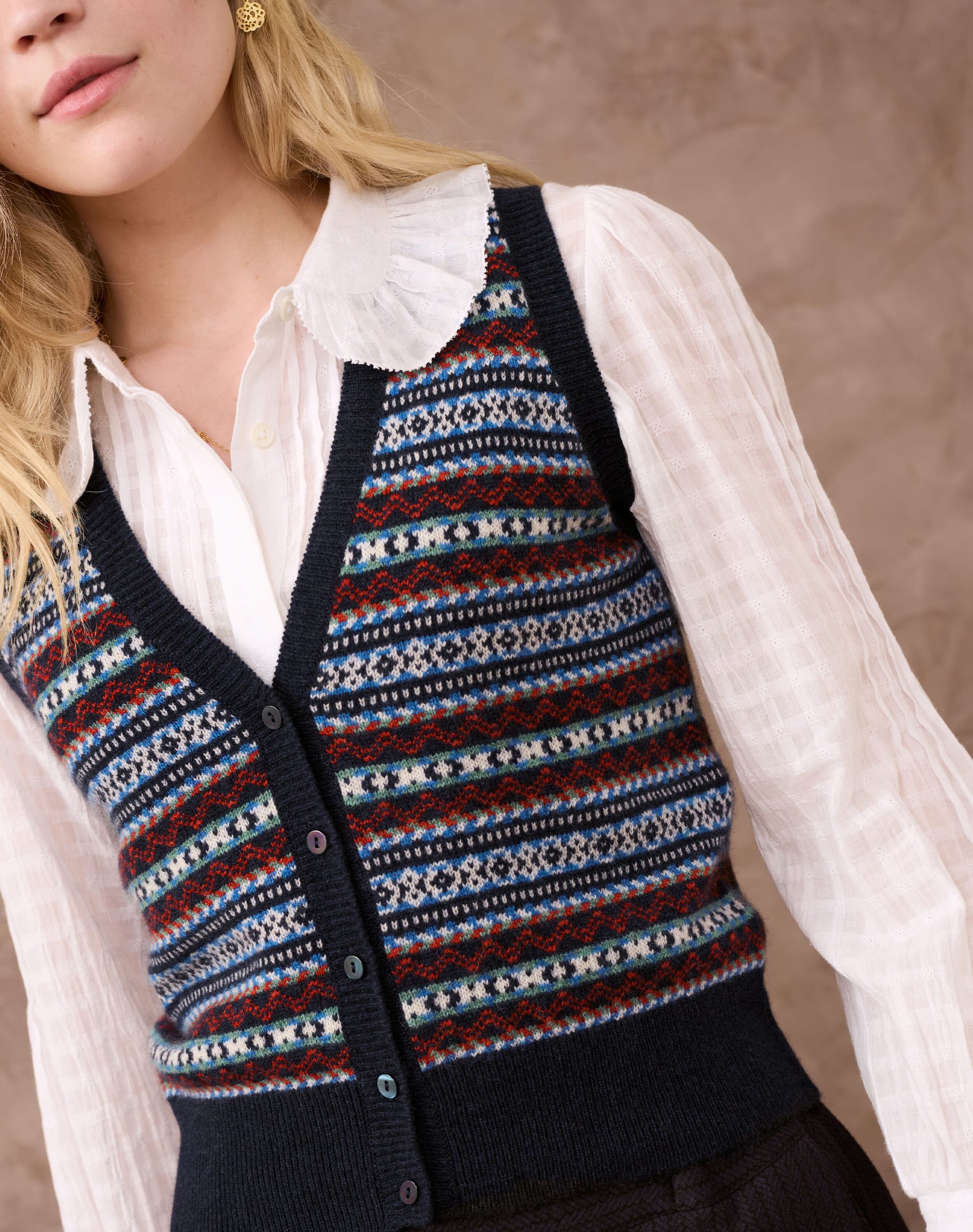 Cashmere Fair Isle Waistcoat