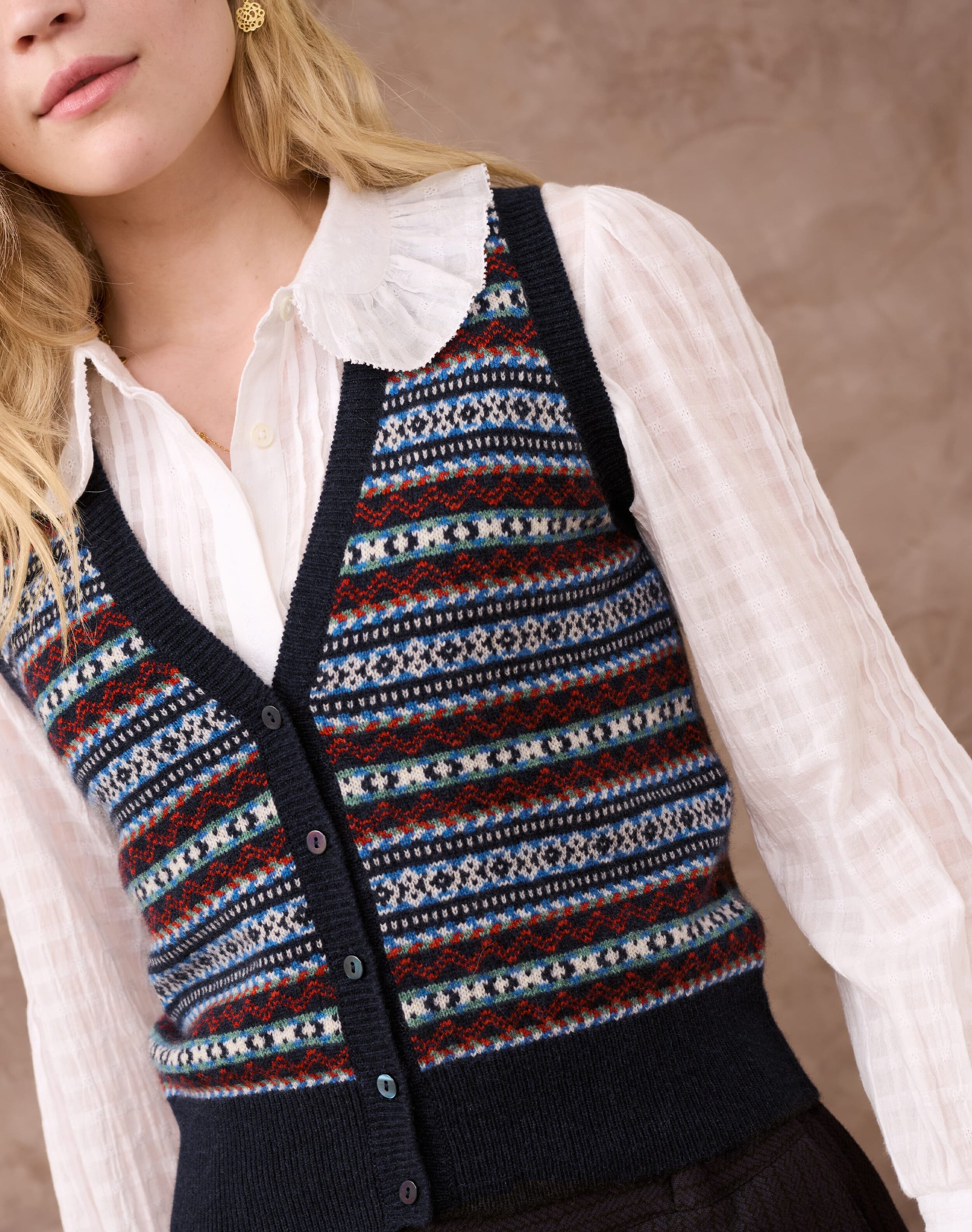 Cashmere Fair Isle Waistcoat