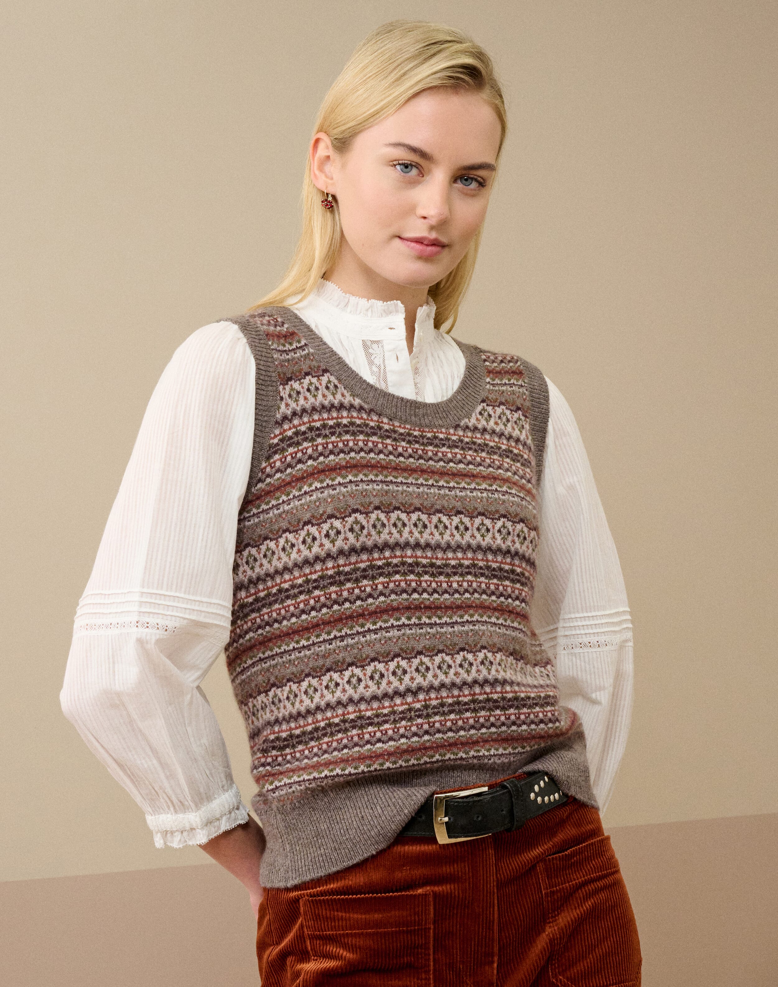 Cashmere Fair Isle Tank